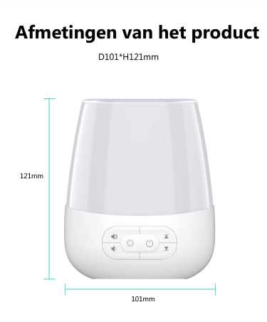 Lakoo® - White noise machine-baby - Met lamp 8 Verschillende kleuren - 20 verschillende geluiden - met timer - Witte ruis machine