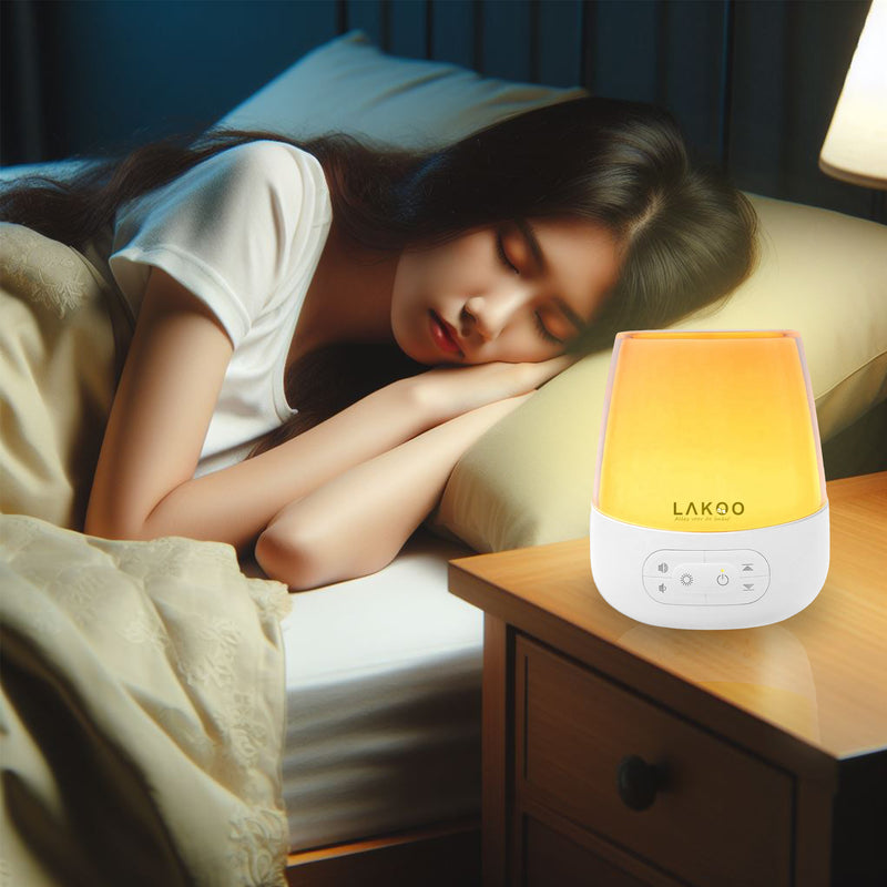 Lakoo® - White noise machine-baby - Met lamp 8 Verschillende kleuren - 20 verschillende geluiden - met timer - Witte ruis machine