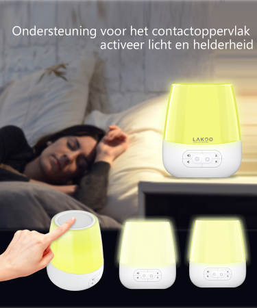 Lakoo® - White noise machine-baby - Met lamp 8 Verschillende kleuren - 20 verschillende geluiden - met timer - Witte ruis machine