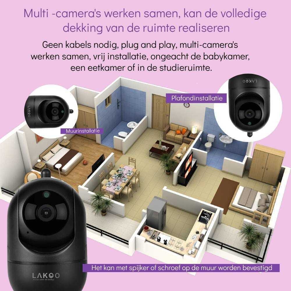 Lakoo - Babyfoon met Camera en App - WiFi - FULL HD  3 pack