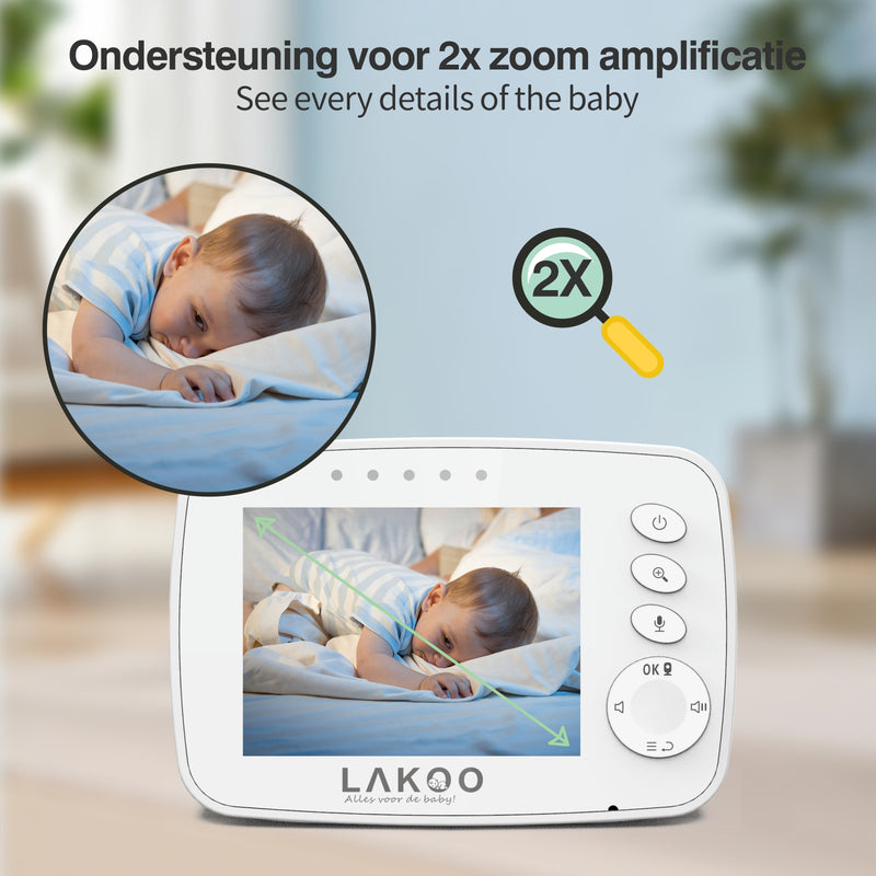 LAKOO MiniGuard set van 2 Babyfoon - Babyfoon met camera - Uitbreidbaar