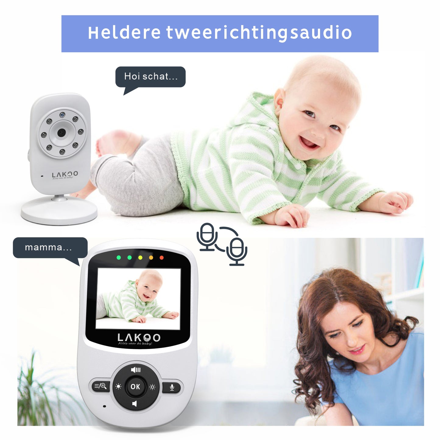 LAKOO Babyfoon MiniGuard Vision B met kleine monitor