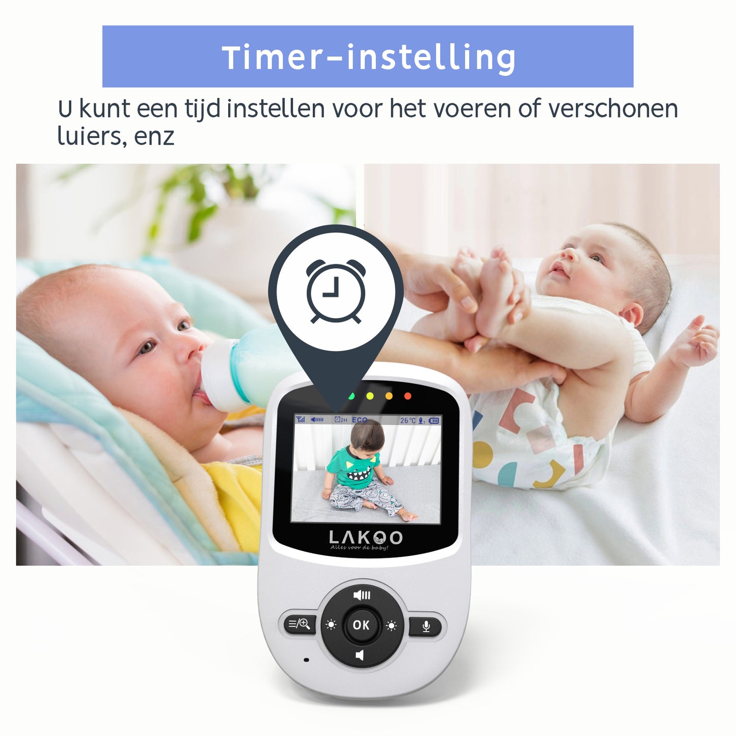 LAKOO Babyfoon MiniGuard Vision B met kleine monitor