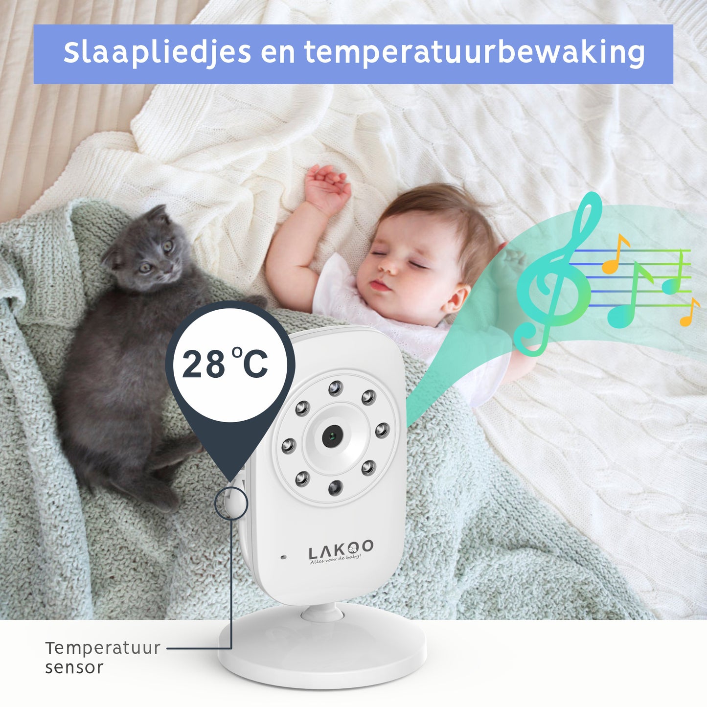 LAKOO Babyfoon MiniGuard Vision B met kleine monitor