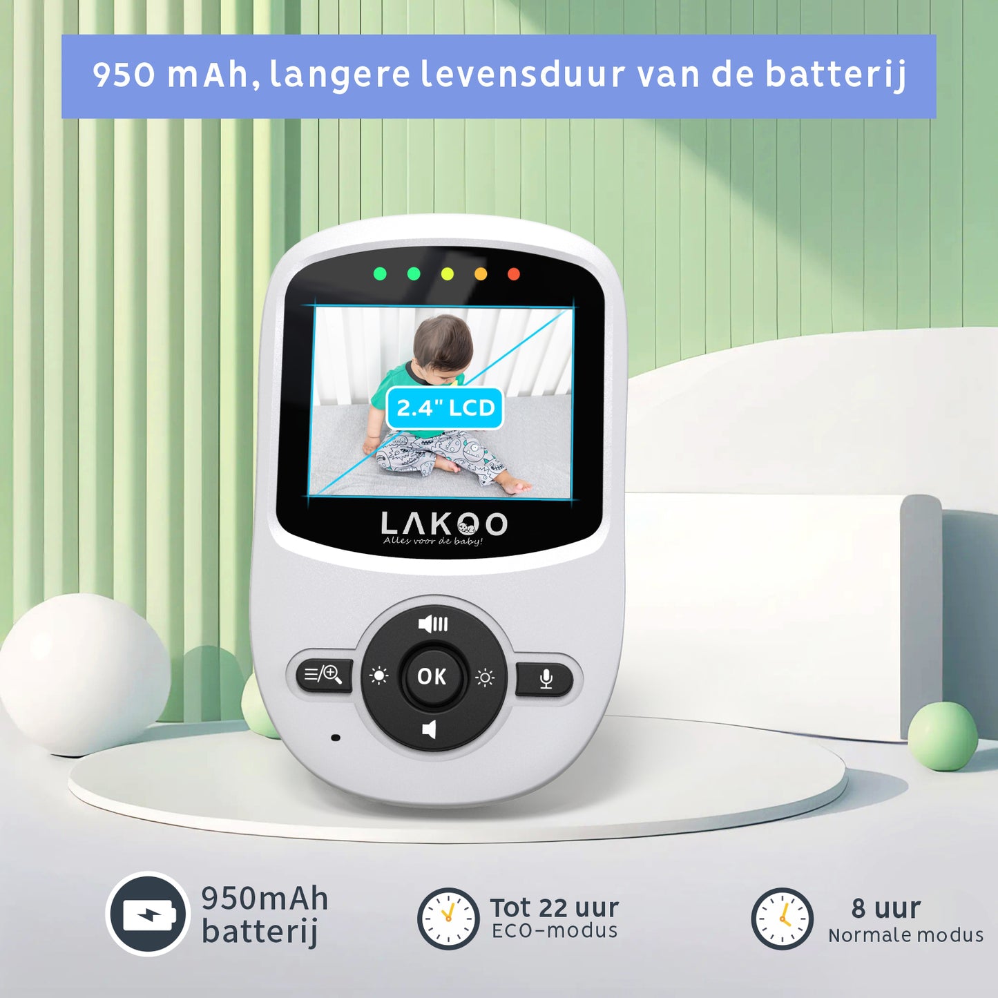 LAKOO Babyfoon MiniGuard Vision B met kleine monitor