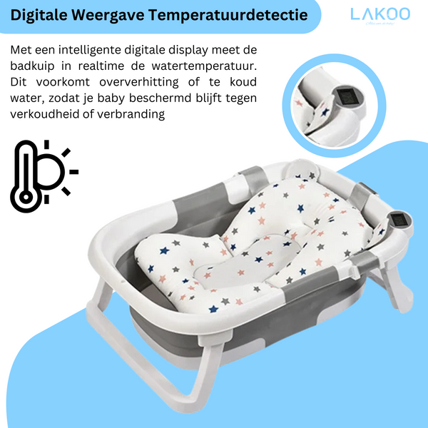 LAKOO  Opvouwbare Baby badje Met Temperatuurdetectie