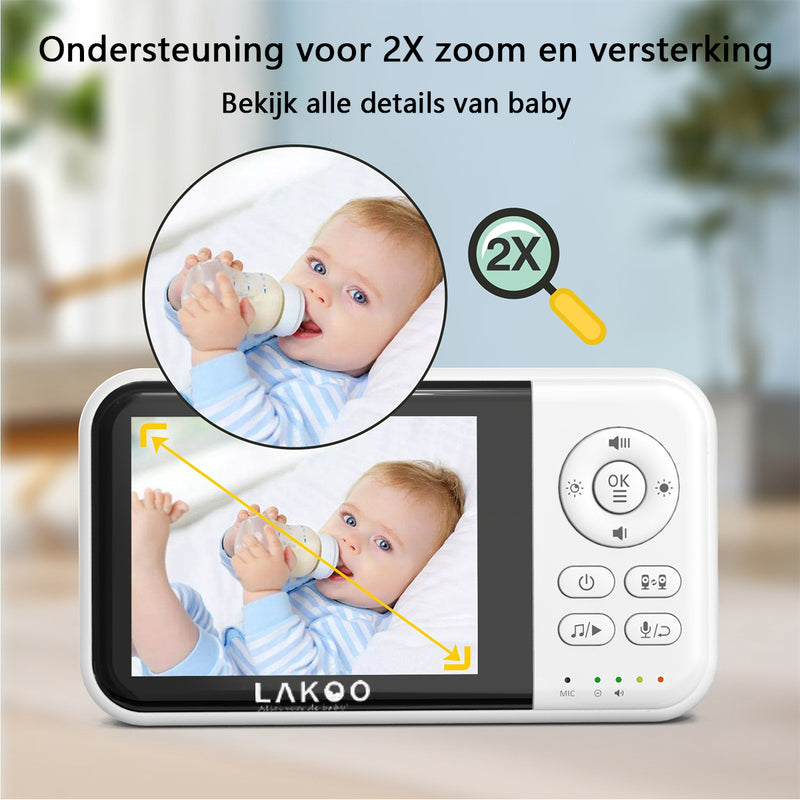 Lakoo Baby Monitor - babyvakt - Video Audio - 3 tum