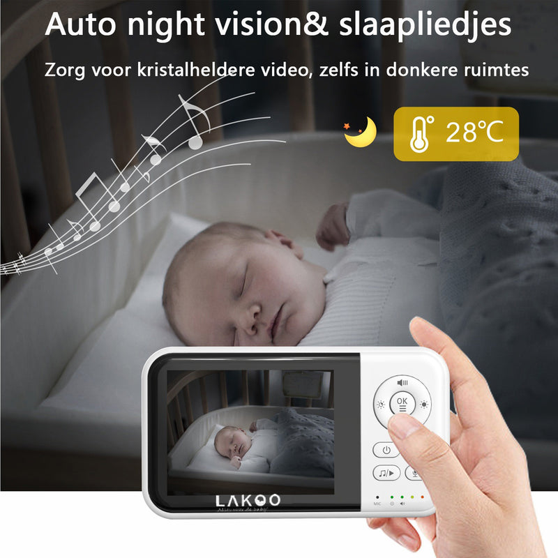 Lakoo Baby Monitor - babyvakt - Video Audio - 3 tum