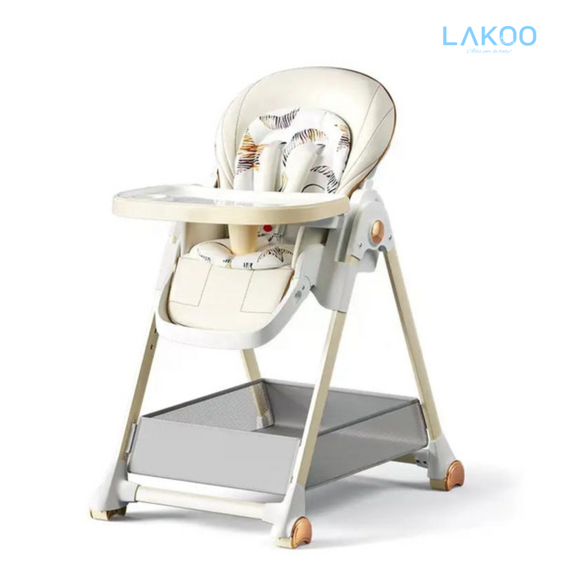 Lakoo Baby high chair with wheels White