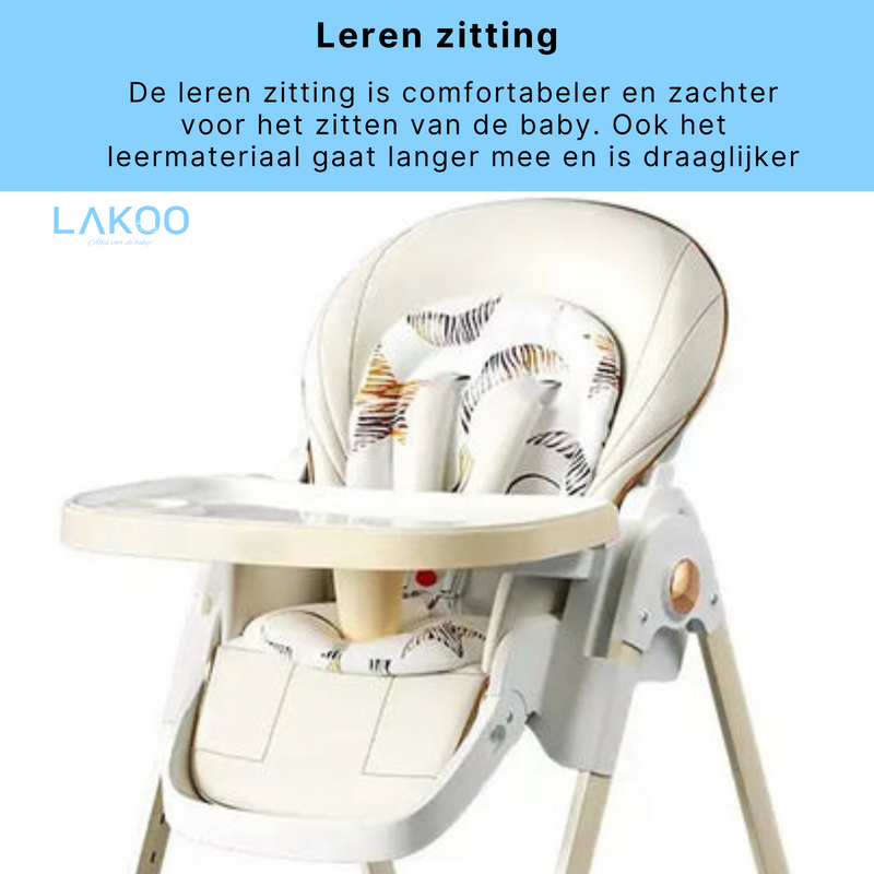 Lakoo Baby high chair with wheels White