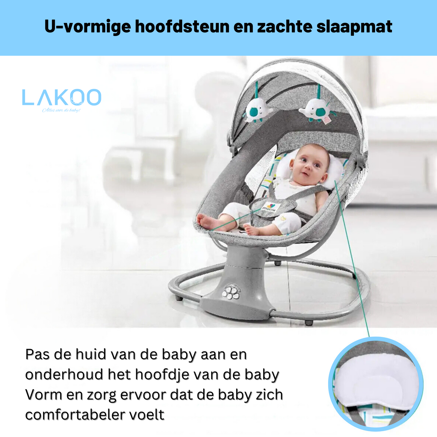 Lakoo Babybedje Babyschommel