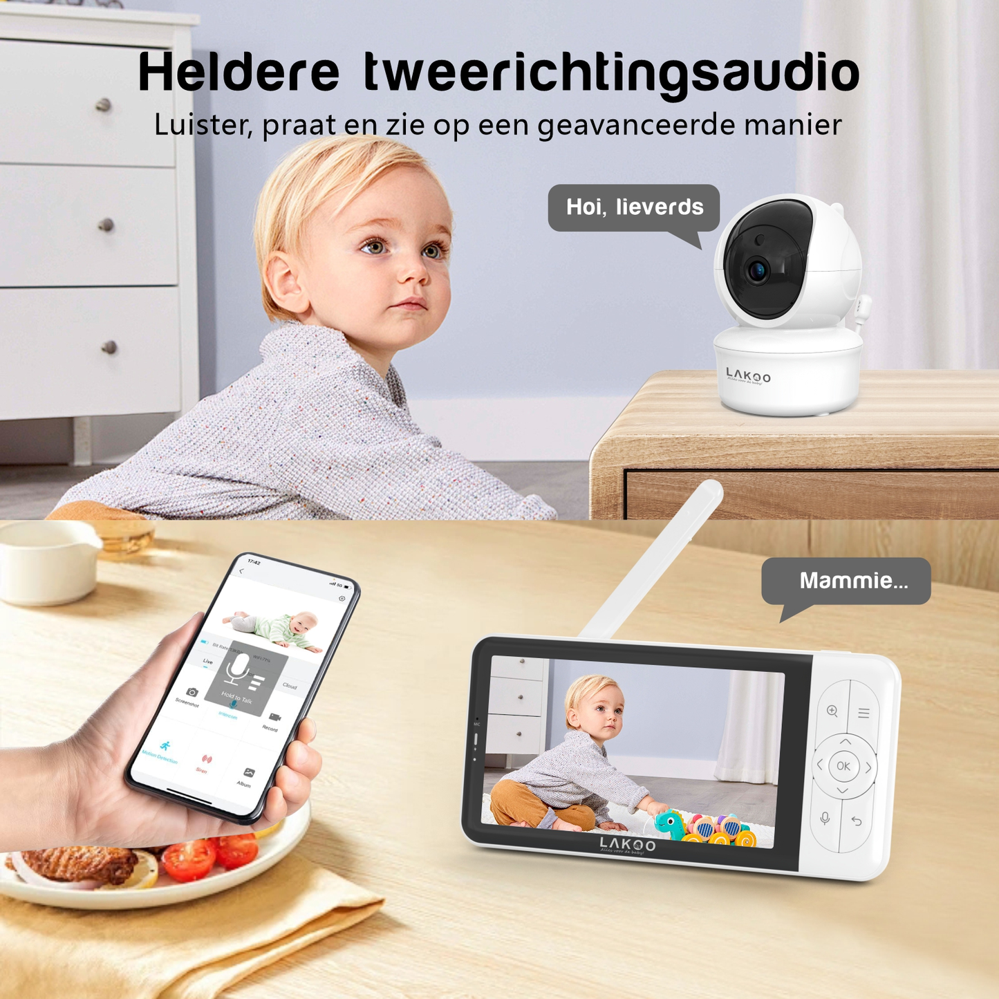 Lakoo Pro 6 Babyfoon met camera en app  2 Pack