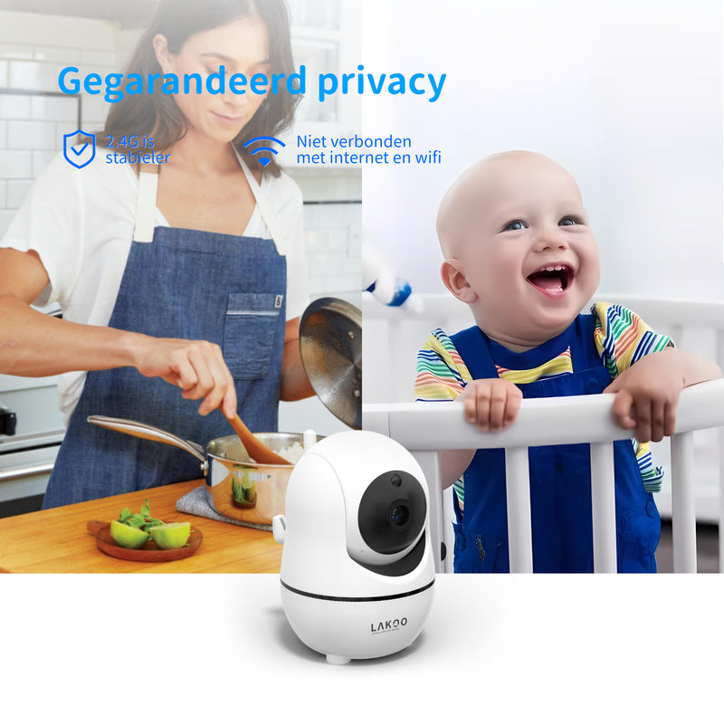 LAKOO BabyGuard 2 stuks  Babyfoon met camera - 3.5 inch monitor Uitbreidbaar. babyfoon zonder wifi