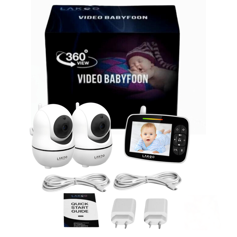 LAKOO BabyGuard 2 stuks  Babyfoon met camera - 3.5 inch monitor Uitbreidbaar. babyfoon zonder wifi