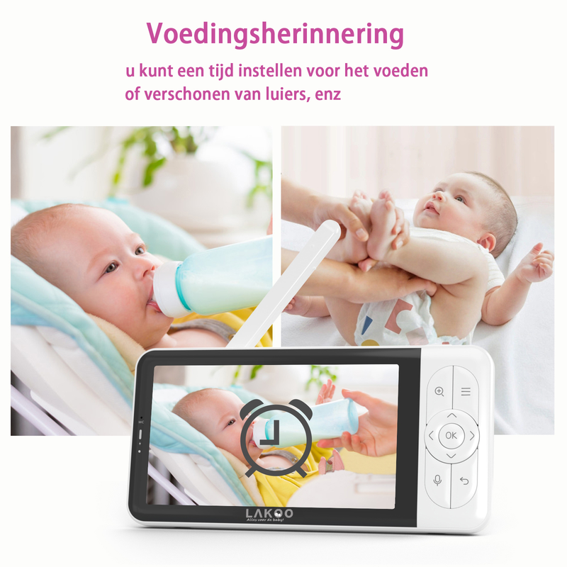 Lakoo Baby Monitor Pro 6T including holder and SD card built-in night light different colors