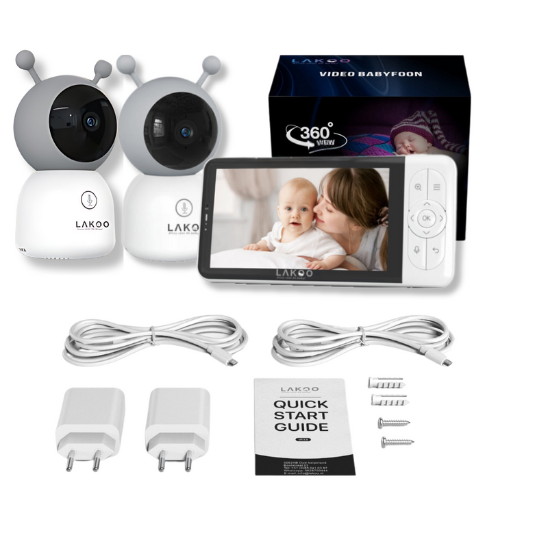 Lakoo Baby Monitor Pro 6T including holder and SD card built-in night light different colors