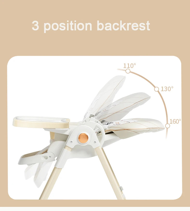 Lakoo Matstol Barnstol Barnmatsstol Babymatstol Amningsbord Matstol med hjul Dubbelbord Babybord grå