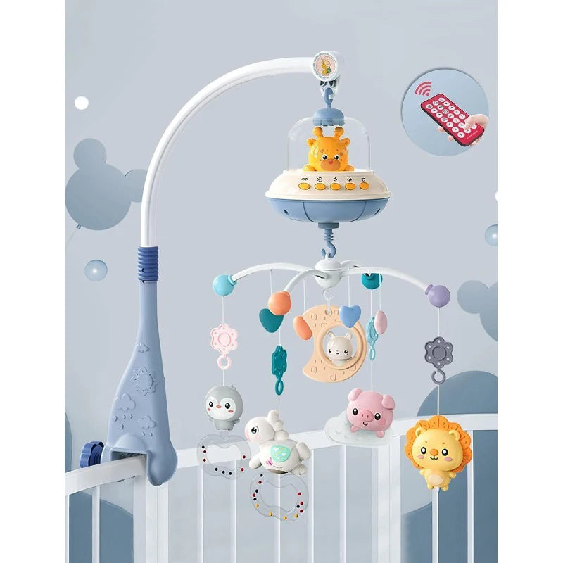 Mobile musical CPull pour bébé avec lumières, projection itude pour nourrissons, jouets télécommandés pour nouveau-nés