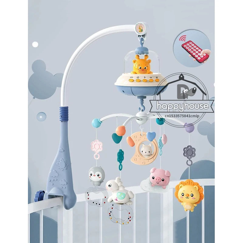 Mobile musical CPull pour bébé avec lumières, projection itude pour nourrissons, jouets télécommandés pour nouveau-nés