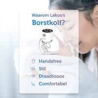 LAKOO handsfree bröstpump - enkelsidig elektrisk bröstpump - 3 lägen - pumpning och massage - bekväm med mjuka och flexibla bröstkupor - sladdlös och lätt att ta