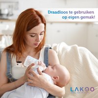 LAKOO handsfree bröstpump - enkelsidig elektrisk bröstpump - 3 lägen - pumpning och massage - bekväm med mjuka och flexibla bröstkupor - sladdlös och lätt att ta